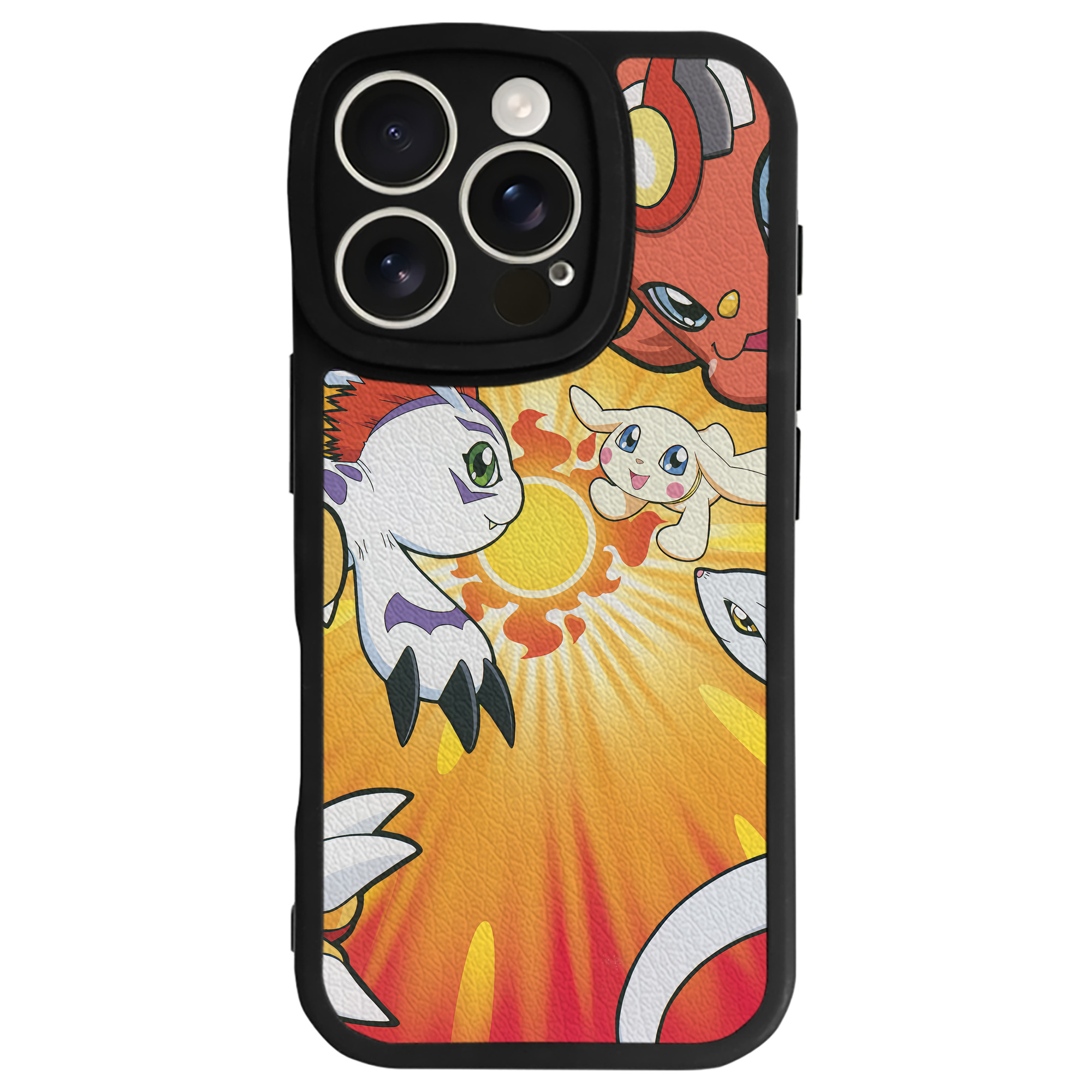 （画像用） Digimon デジタルモンスター/デジモン 【iPhone 16シリーズ対応】シリコンスマホケース（レザー調） 材質：シリコン